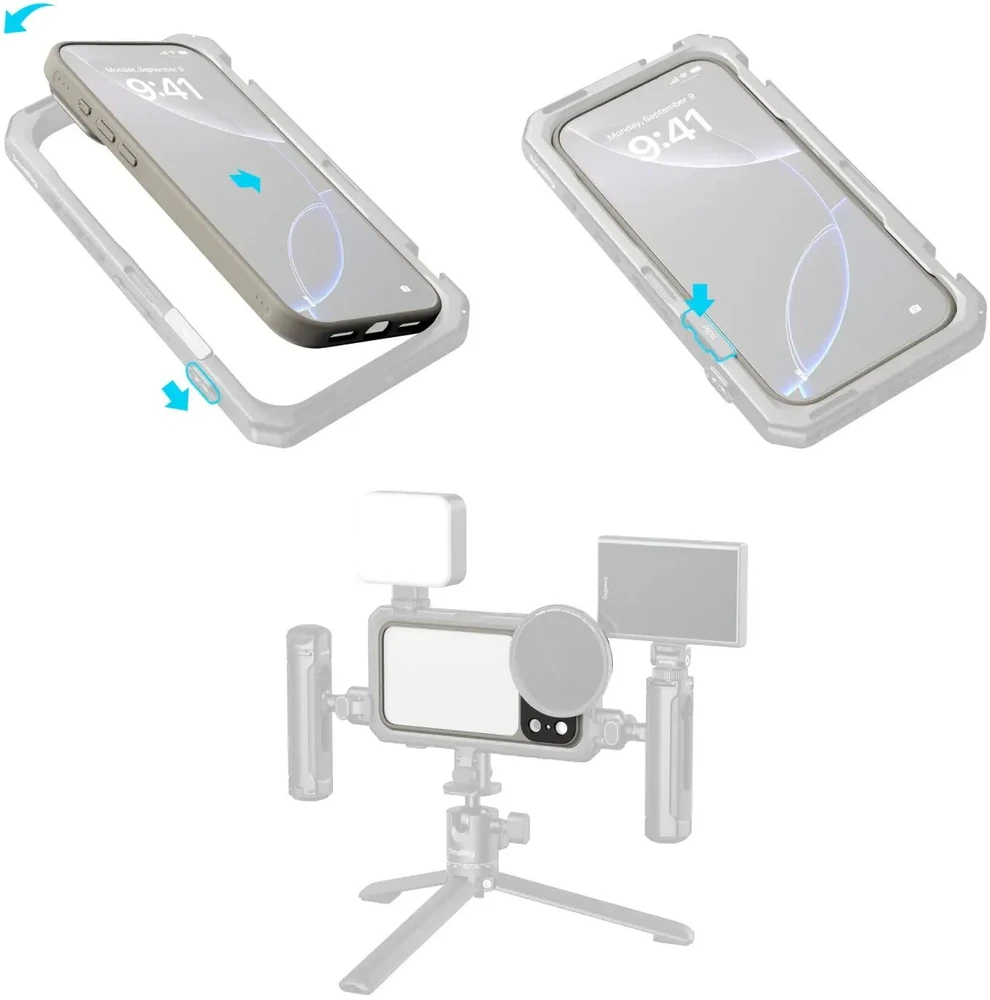 „SmallRig 5791 FilMov“ lengvas fotografavimo buferinis dėklas, skirtas „iPhone 17 Pro“ (pilkas)