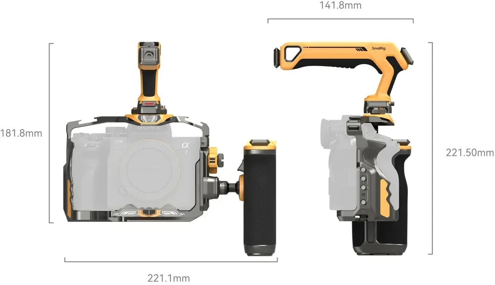 SmallRig HawkLock Quick Release Cage Kit for Sony A7R V/ A7 IV/ A7S III (Adv Ed) (Bumblebee) (5518)