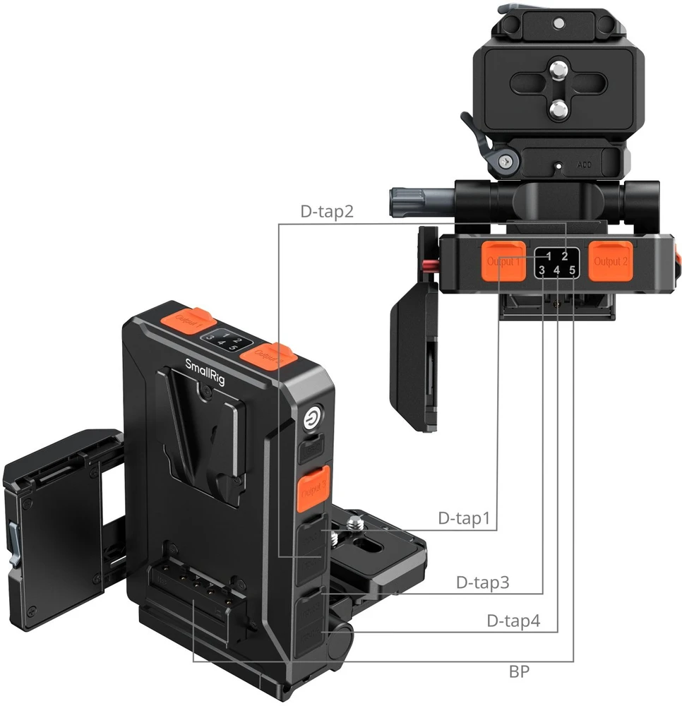 SmallRig Intelligent V-Mount Baterija Adapteris Plate Compatible with Arca-Swiss (5899)