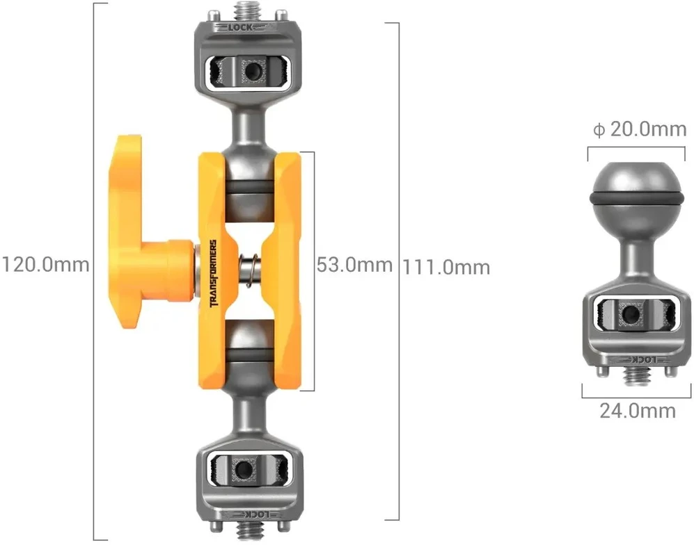 SmallRig Magiškos rankos laikiklis su dvigubomis rutulinėmis galvutėmis ir 1/4"-20 varžtais (BumbleBee Edition) (5522)