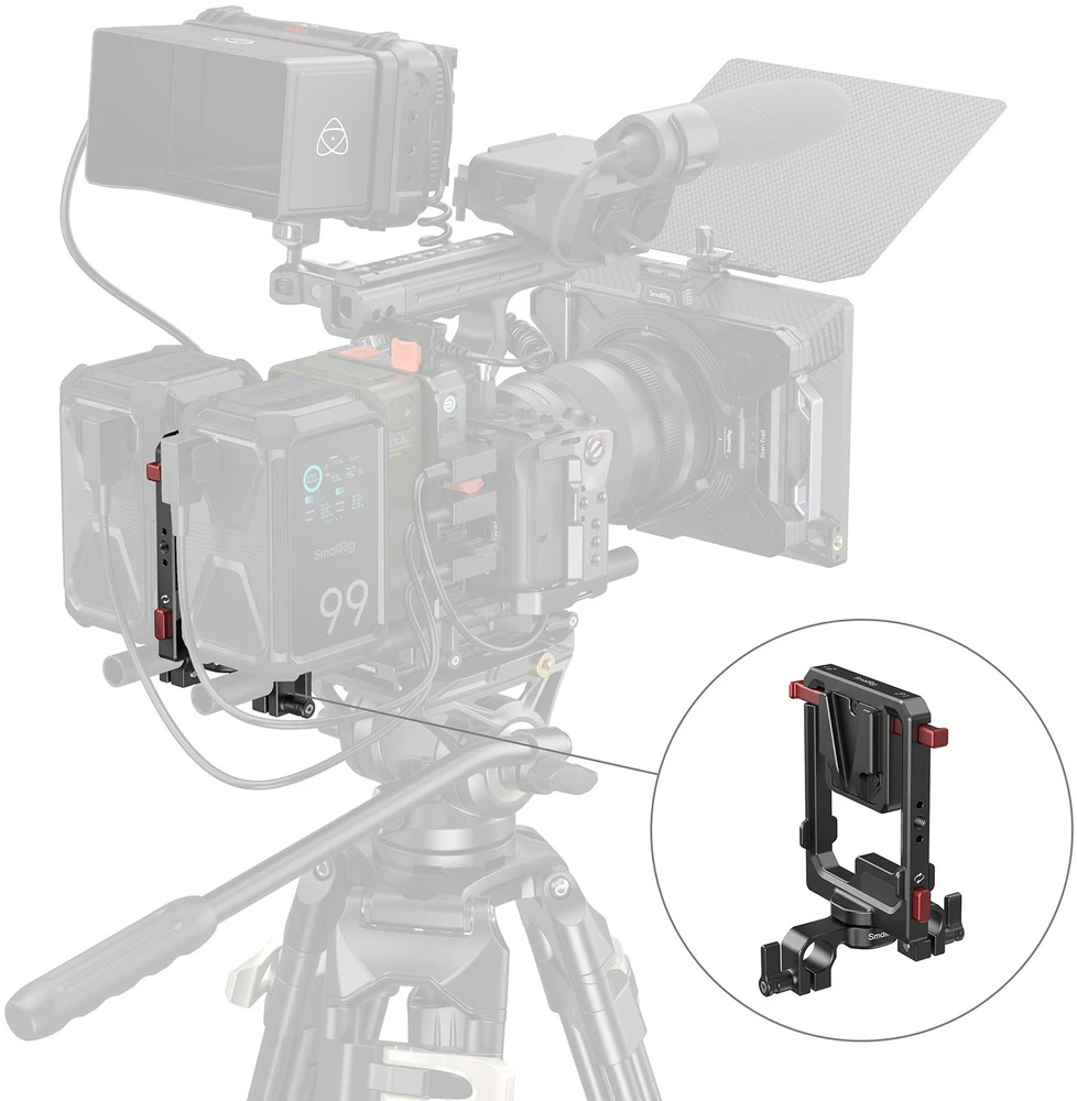 SmallRig Rotatable V-Mount Baterija Plate with Dual V-Locks and 15mm Dual Rod Clamp (6273)