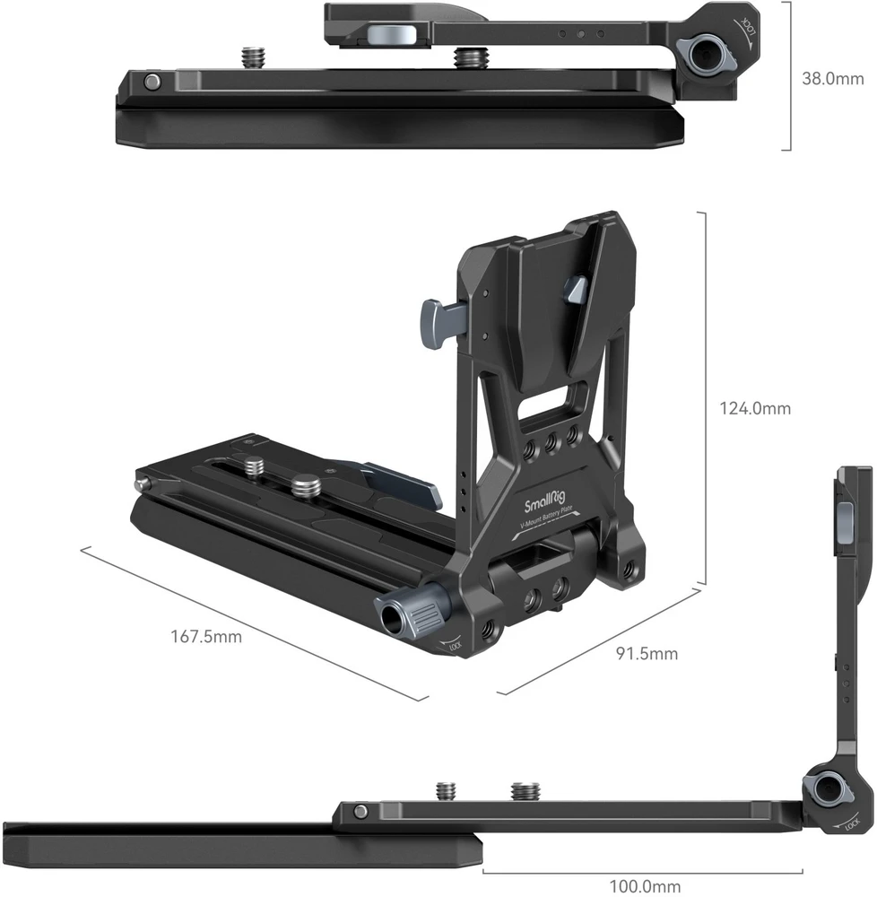 SmallRig V-Mount baterijos tvirtinimo plokštės rinkinys kino kameroms (4323)