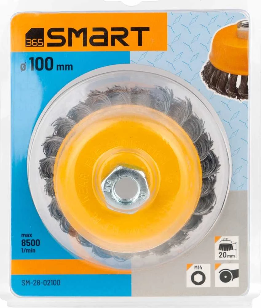 Smart 100 mm vielinis puodelio šepetys, išmaniai supintas