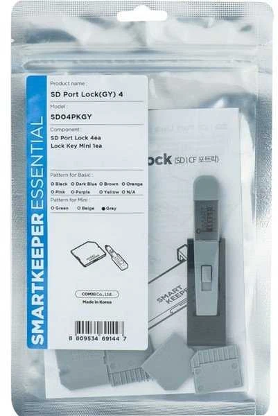 Maršrutizatorius Tinklo Įrenginys - SmartKeeper MSD04PKGY 4 Micro SD Prievado Blokatoriai Mini Pilki
