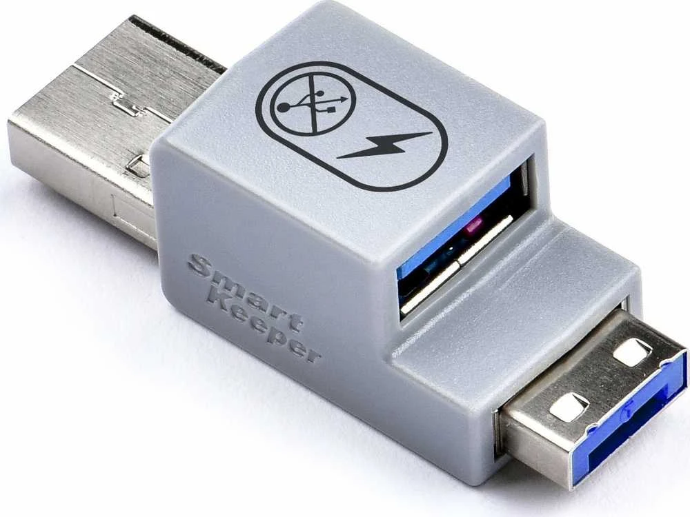 Šakotuvas „Smart Keeper“ „Smartkeeper“ „SmartKeeper Basic“ su USB-A prievadu, išmanusis duomenų blokatorius, dunkleblau