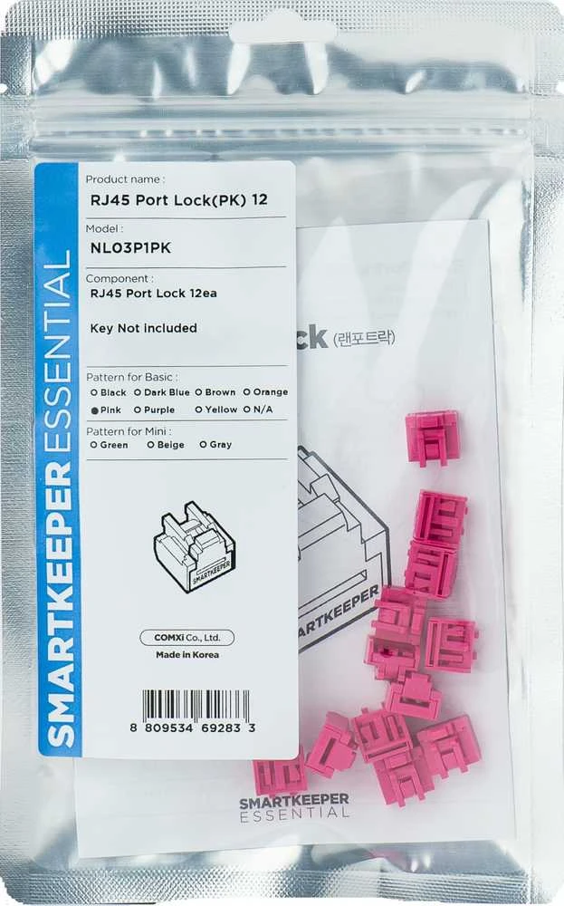 Šakotuvas Smart Keeper Smartkeeper SMARTKEEPER Basic RJ45 Port Lock 12 - 12x kištukas, rožinis