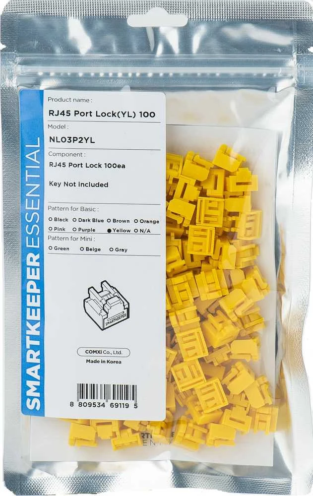 Smart Keeper Carruzzo Smartkeeper NL03P2YL jungčių blokatorius Prievadų blokatorius RJ-45 Geltona 1 vnt