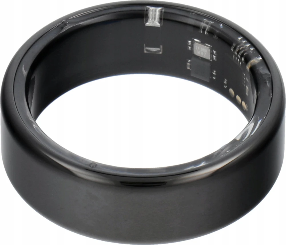 OEM Smart Ring R11M - išmanusis plieno žiedas su įkrovimo dėžute, 8 dydis (18,1 mm), juodas