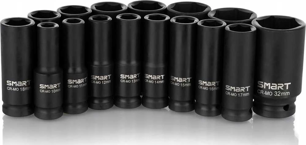 Smart Ilgų smūginių galvučių rinkinys 1/2" 10-32 mm [16 vnt.]