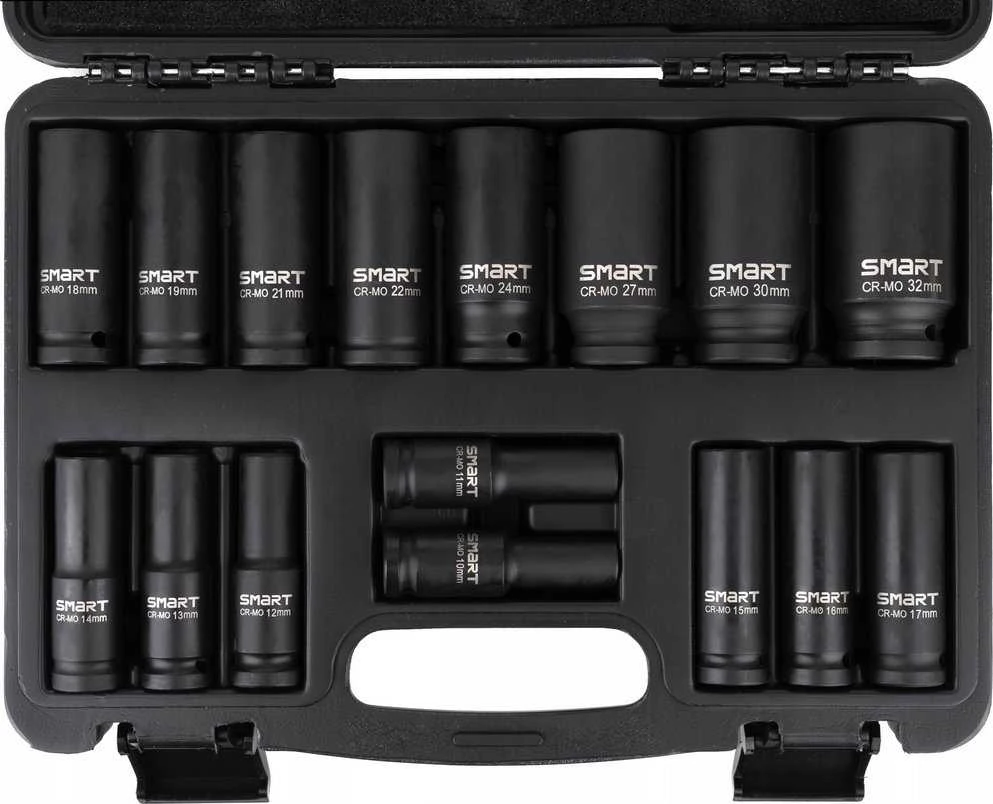 Smart Ilgų smūginių galvučių rinkinys 1/2" 10-32 mm [16 vnt.]