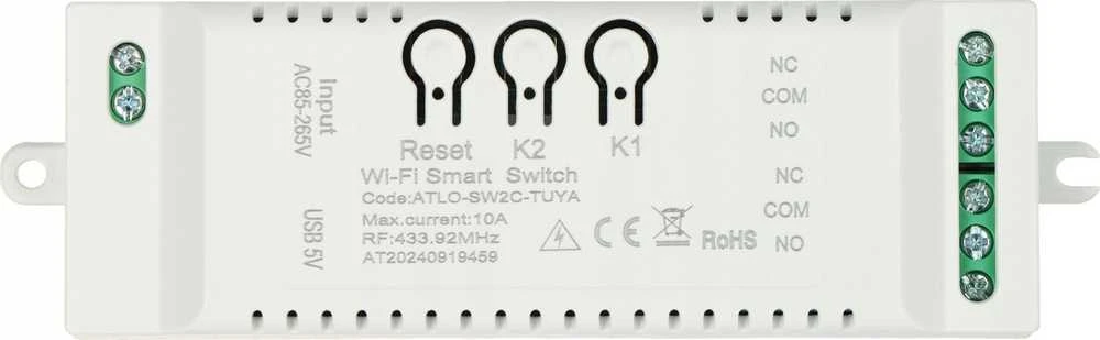 SMART SWITCH ATLO-SW2C-TUYA Wi-Fi, Tuya Smart