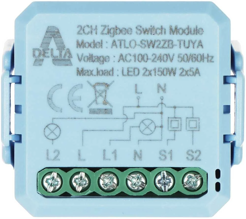 SMART SWITCH ATLO-SW2ZB-TUYA ZigBee, Tuya Smart