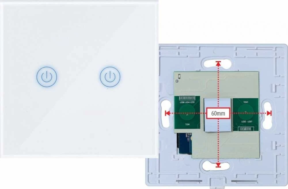 SMART WIFI LIGHT SWITCH dvigubas baltas ART oem