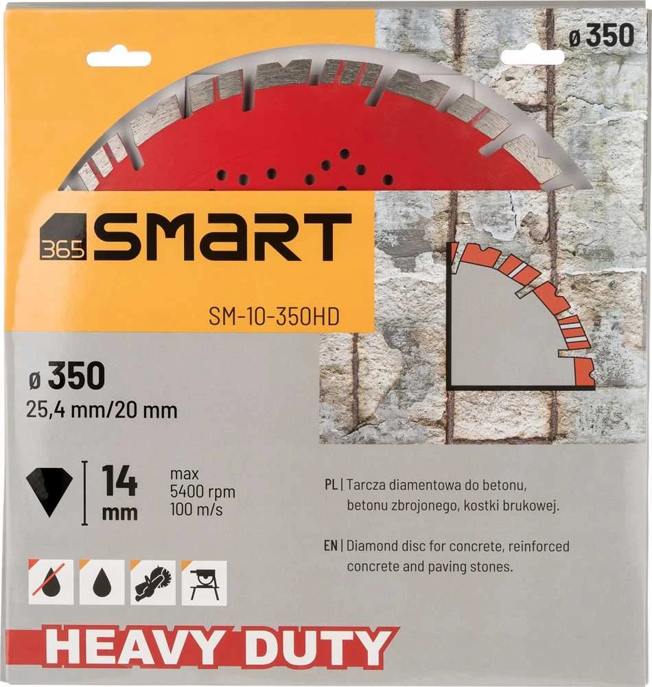 Grąžtas SMART365 itin tvirtas deimantinis diskas 350x25,4 mm (SM-10-350HD)