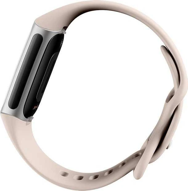 Išmanioji apyrankė Fitbit Charge 6, Sidabro spalvos korpusas su kreminės spalvos apyranke