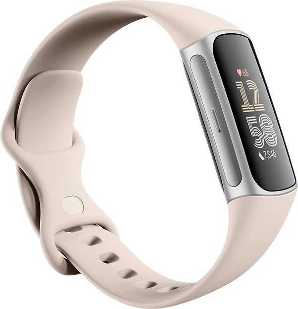 Išmanioji apyrankė Fitbit Charge 6, Sidabro spalvos korpusas su kreminės spalvos apyranke