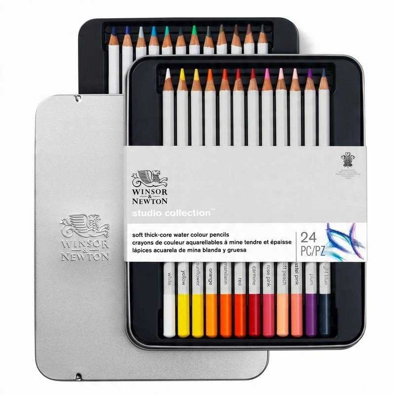 Winsor Newton Akvarelinis pieštukas W&amp;N Studio 24vnt. metaline dežute