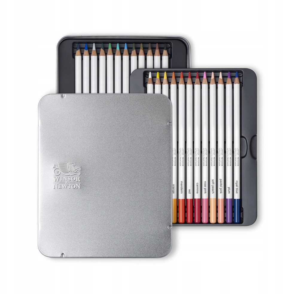 Winsor Newton Akvarelinis pieštukas W&amp;N Studio 24vnt. metaline dežute