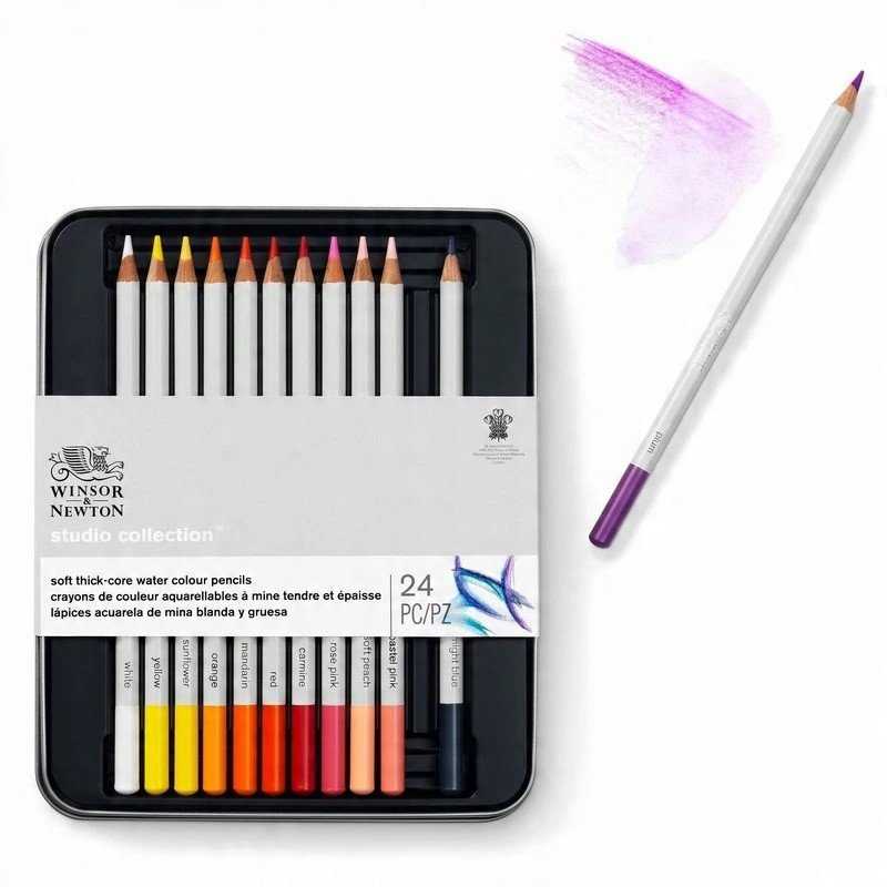 Winsor Newton Akvarelinis pieštukas W&amp;N Studio 24vnt. metaline dežute