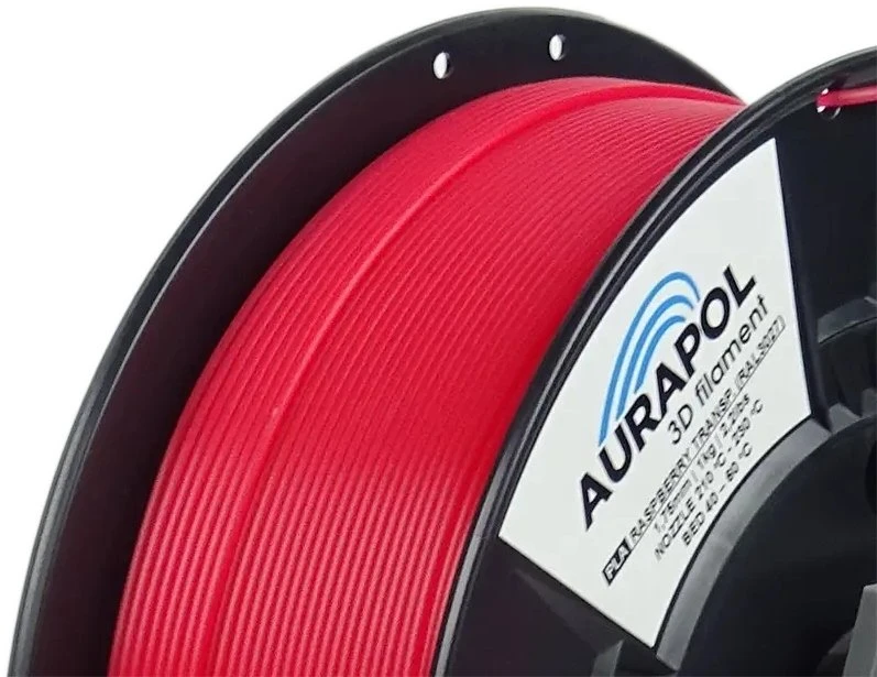 Smartprint AURAPOL PLA pusiau permatoma gija 1.75 mm 1kg – Aviečių spalvos