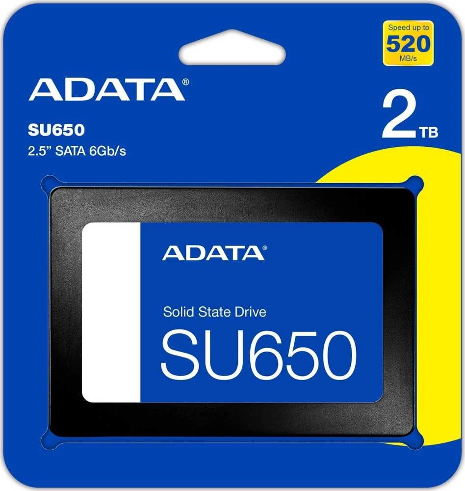 Kietasis diskas SSD ADATA SU650/1TB/SATA 3.0/Rašymo greitis 450 MB/sek/Nuskaitymo greitis 520 MB/sek2,5"/ASU650SS-1TT-R