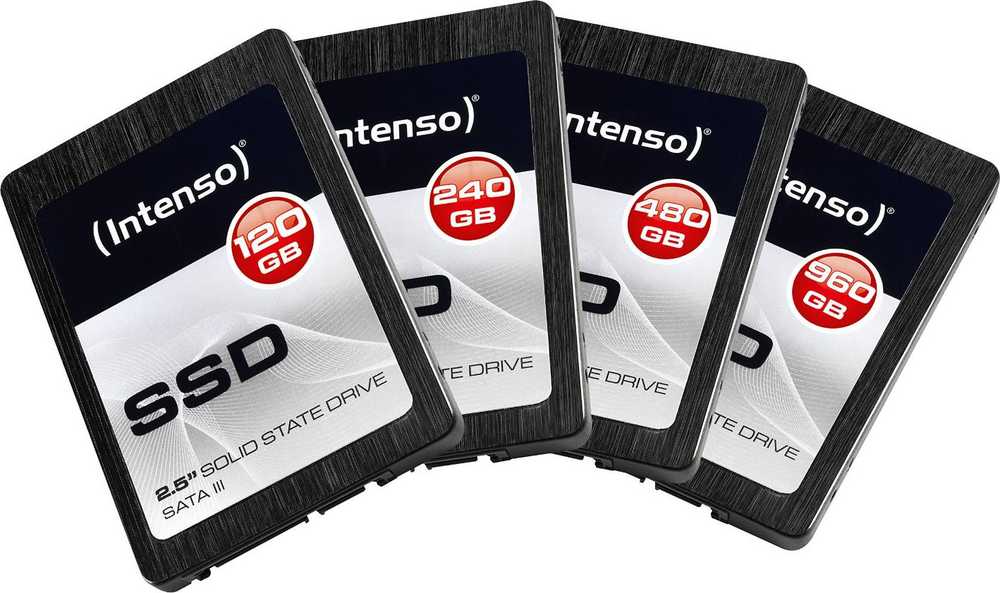 SSD Intenso 480 GB SATA3 2,5 colio, 520/500 MB, Atsparus smūgiams, Mažos galios