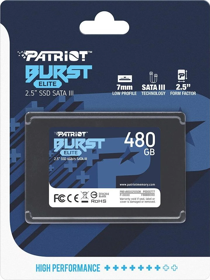 Kietasis vidinis diskas SSD Patriot Burst Elite 480 GB 2.5" SATA III