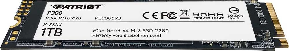Kietasis vidinis diskas Patriot P300 M.2 PCIe Gen 3 x4 1TB SSD