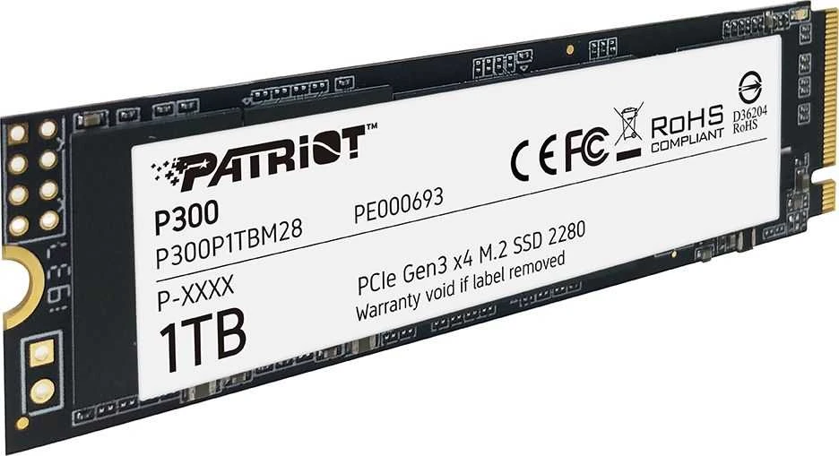 Kietasis vidinis diskas Patriot P300 M.2 PCIe Gen 3 x4 1TB SSD