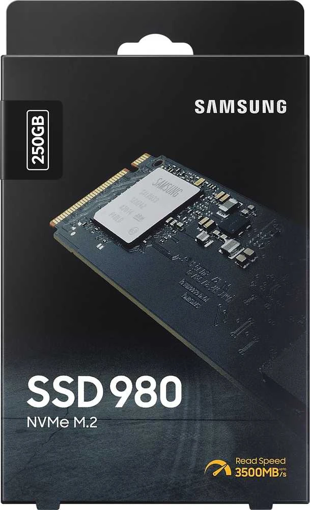 Kietasis diskas SSD Samsung 980/250 GB/SSD form factor M.2 2280/SSD sąsaja M.2 NVME/Rašymo greitis 1300 MB/s/Skaitymo greitis 2900 MB/s/MZ-V8V250BW