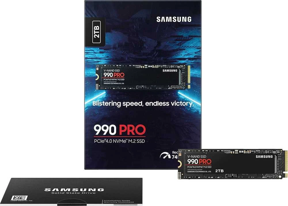 Kietasis diskas Samsung 990 PRO 2000 GB, SSD form factor M.2 2280, SSD sąsaja PCIe Gen4x4, Rašymo greitis 6900 MB/s, Skaitymo greitis 7450 MB/s