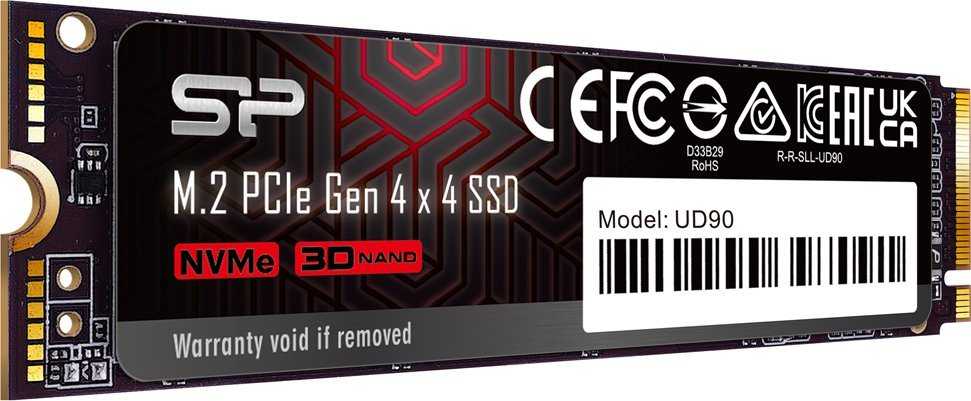 Diskas SSD Silicon Power UD90 4TB M.2 2280 PCI-E x4 Gen4 NVMe (SP04KGBP44UD9005)