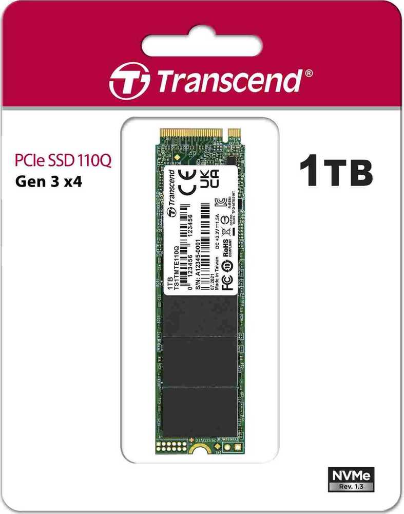 TRANSCEND 1TB M.2 2280PCIe Gen3x4 QLC be DRAM