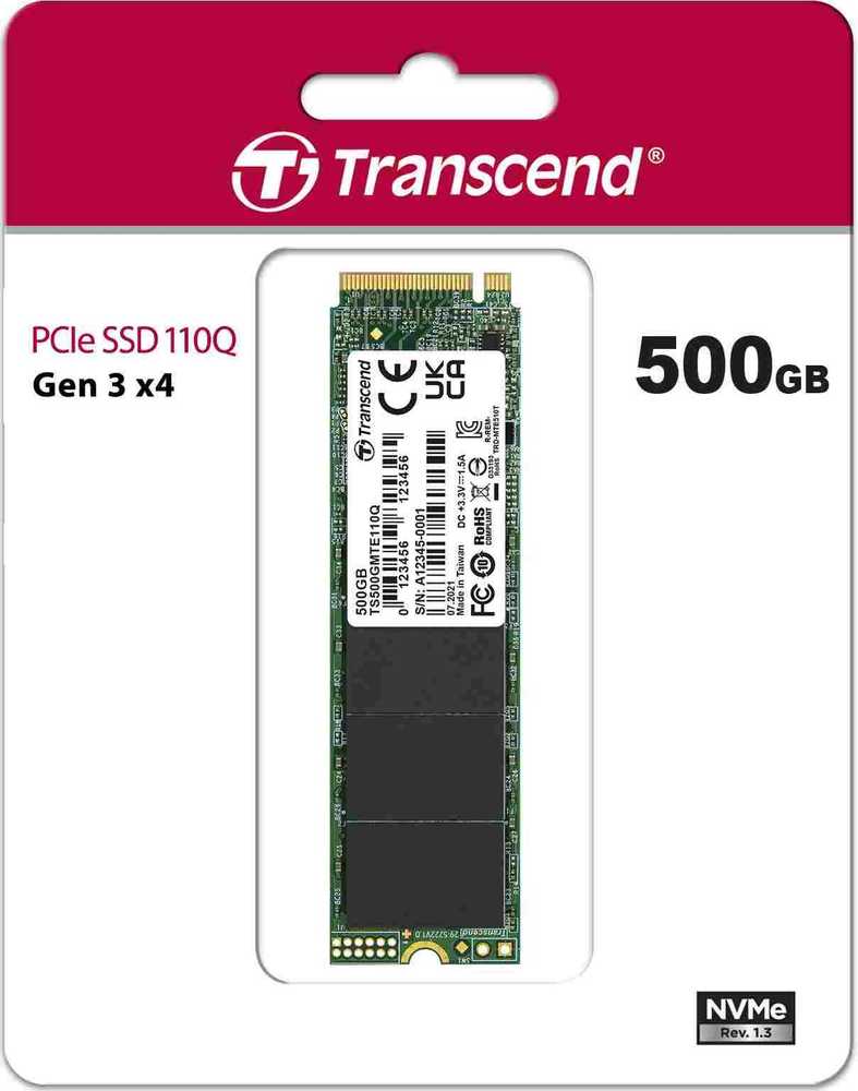 TRANSCEND 500 GB M.2 2280PCIe Gen3x4 QLC be DRAM