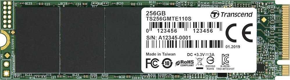TRANSCEND 256GB M.2 2280PCIe Gen3x4 3D TLC DRAM-less