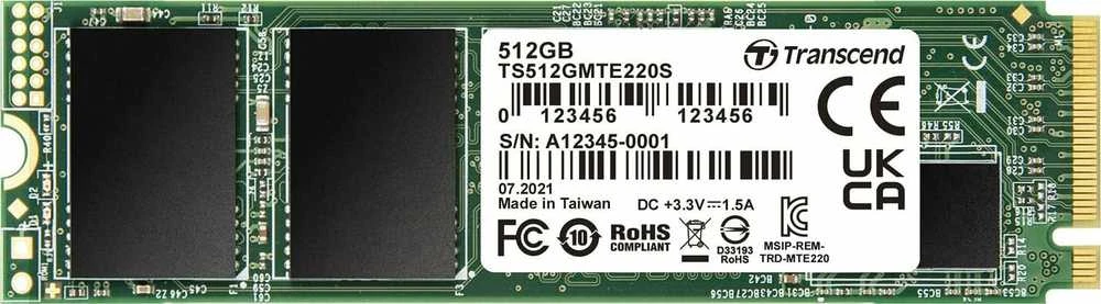 TRANSCEND 512GB M.2 2280 PCIe Gen3x4 M-Key 3D TLC su Dram