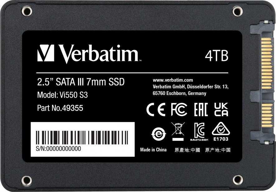 Verbatim Vi550 S3 4 TB 2,5 colio Serial ATA III 3D NAND