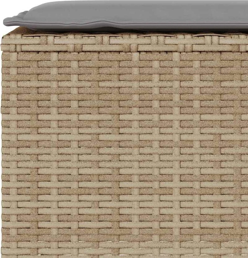 Sodo suoliukas su pagalvėle, smėlio spalvos, 110x30x40,5 cm, poliratanas