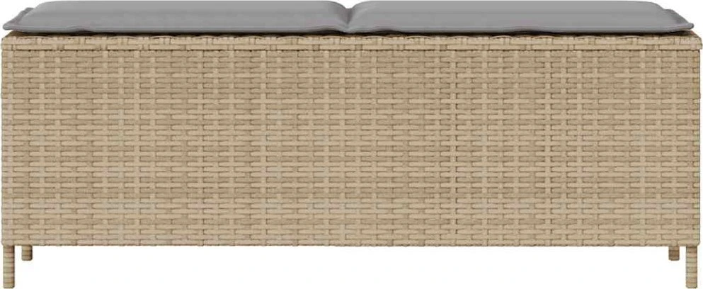 Sodo suoliukas su pagalvėle, smėlio spalvos, 110x30x40,5 cm, poliratanas