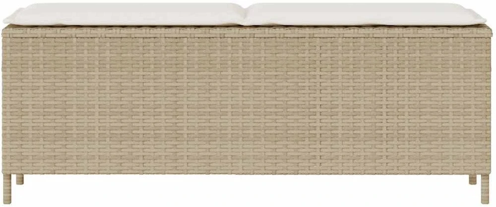 Sodo suoliukas su pagalvėle, smėlio spalvos, 110x30x40,5 cm, poliratanas