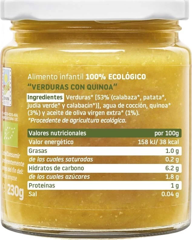 Vakarienė stiklainyje Smileat Ekologiškos daržovės su Quinoa Vege Po 6M 230G