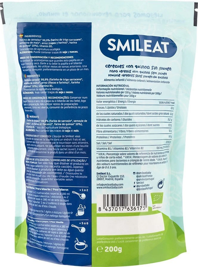 "Smileat" dribsniai be glitimo su kvinoja Bio 200g