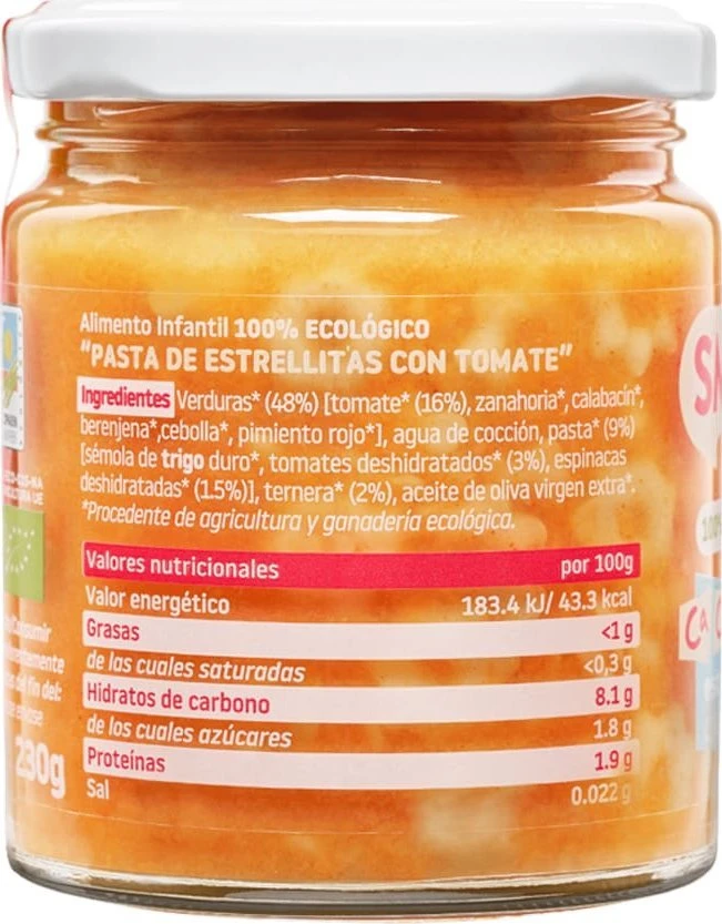 BIO Makaronai su pomidorais, ekologiška vakarienė indelyje, 230 g Smileat