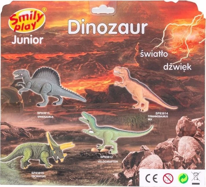 *SMILY DINOSAUR ST. garsas, 25 cm, tiranozauras