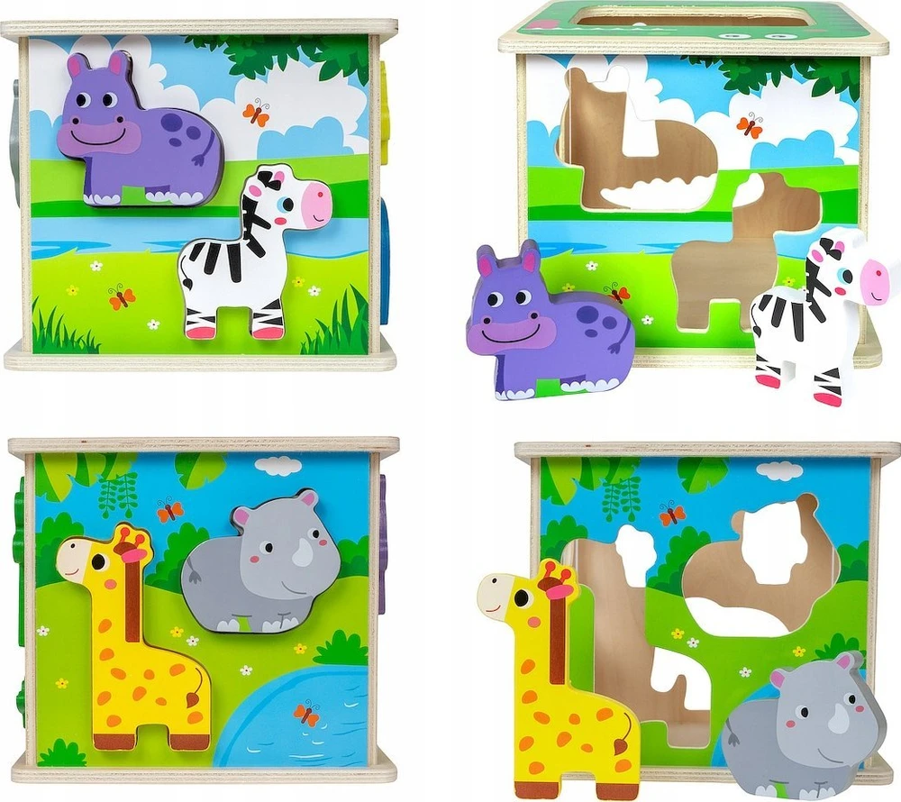 SMILY PLAY SPW84949 Medinis kubų rūšiavimo įrenginys ZOO