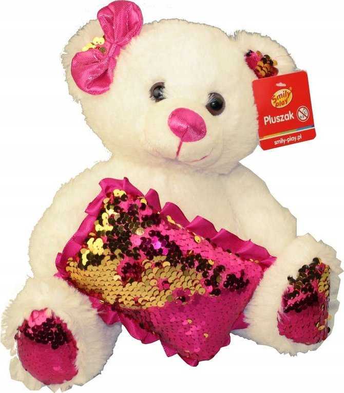Anek Smily Play pliušinis meškiuko pagalvė su blizgučiais. SmilyPlay SP84390 43908