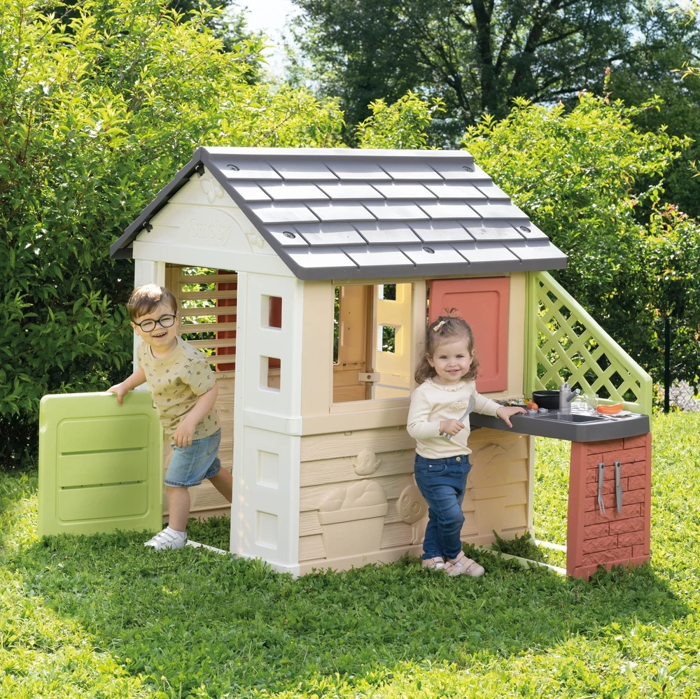 Lauko žaidimų namelis su virtuvėle Smoby Life Nature (7600810739)
