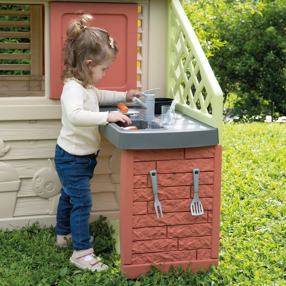 Lauko žaidimų namelis su virtuvėle Smoby Life Nature (7600810739)
