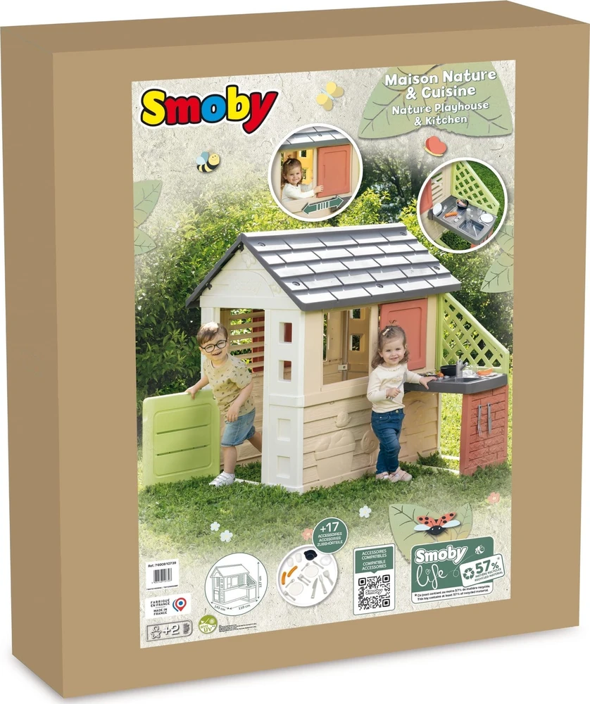 Lauko žaidimų namelis su virtuvėle Smoby Life Nature (7600810739)
