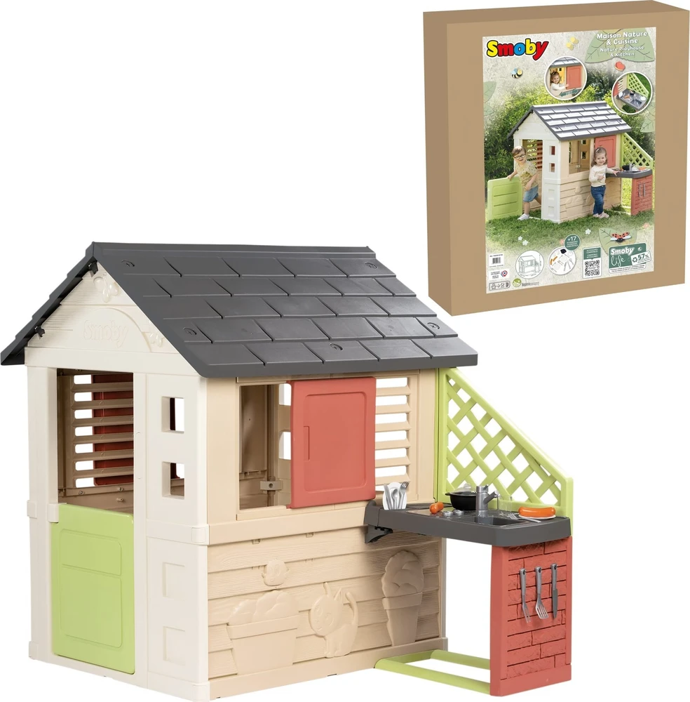 Lauko žaidimų namelis su virtuvėle Smoby Life Nature (7600810739)
